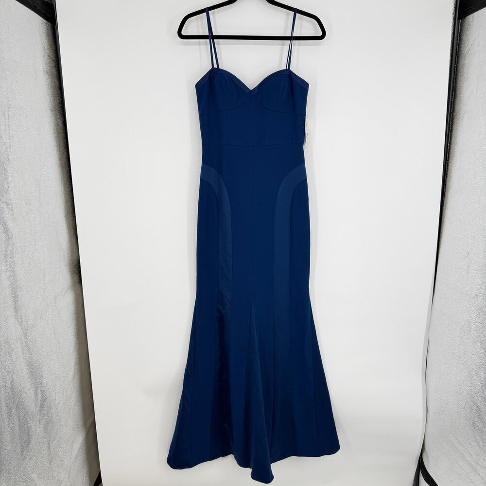 Aidan Mattox Navy Formal Long Mermaid Trumpet Evening Dress Womens US 2 NEW